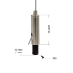 Drahtseilhalter / Gripper 20, M8 Außengewinde Länge 10 mm, für Drahtseil Ø 1,5 - 2,0mm | vernickelt