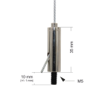 Drahtseilhalter / Gripper 20, M5 Außengewinde Länge 10 mm, für Drahtseil Ø 1,5 - 2,0 mm | vernickelt