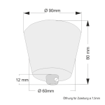 Baldachin mit Zugentlastung für Lampenkabel -  Ø 90x80 mm Kunststoff | Weiß