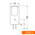 Ledvance Osram LED PIN 20 320° | 2W/827 - 2700K 200lm | G4