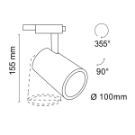 3-PH Stromschienenstrahler LED SK-ONE GA-016 INTRACKAdapt...