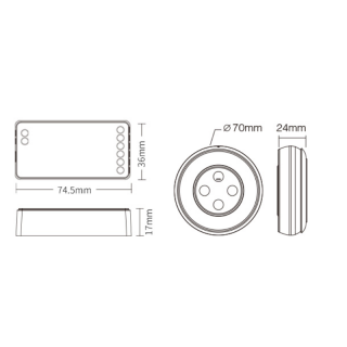MiBoxer LED 2in1 SET (Controller + Fernbedienung) 2.4G 12/24V "12A"  | FUT035SA+ | Single Color / Dual White