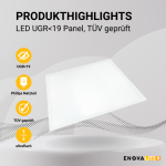 LED Panel, 62x62 cm, 36 W, 3600 lm, 4000 K, UGR<19, TÜV, Philips Driver