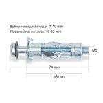 Metall-Hohlraumdübel W-MH mit Linsenkopfschraube |...