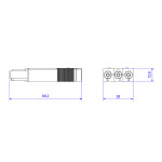 Steckverbinder Buchse schraubbar flache Ausführung AC 166 GBUF/315 SW | Buchse, 3-polig, schwarz