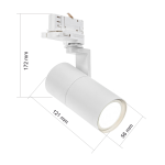 LED GU10 Madara Mini II Stromschienenstrahler mit Universal 3-Phasen Adapter | Alu-Druckguss