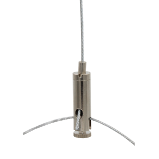 Drahtseilhalter / Gripper 15, Y-Halter mit Schlitz, für Drahtseil Ø1,0mm-1,5mm, vernickelt