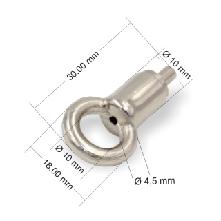 Drahtseilhalter / Gripper 15, Ring, für Drahtseil Ø1,0-1,5mm, vernickelt