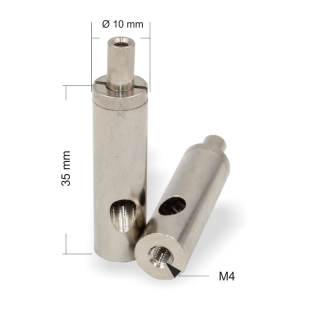 Drahtseilhalter / Gripper 20, Innengewinde M4, für Drahtseil Ø1,5mm-2,0mm | vernickelt