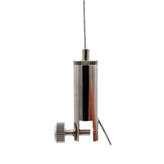 Drahtseilhalter / Gripper 15, Displayhalter, Klemmhalter, für Drahtseil Ø1,0-1,5 mm | vernickelt