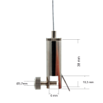Drahtseilhalter / Gripper 15, Displayhalter, Klemmhalter, für Drahtseil Ø1,0-1,5 mm | vernickelt