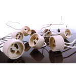 Deko-Light, Elektrisches Montagezubehör, Fassung GU10 mit 15 cm Kabel, Keramik, Weiß, Tiefe: 150 mm, 100.0 W