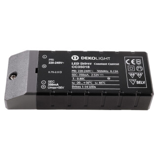Deko-Light, Netzgerät (CC, DC), BASIC, CC, CC35018/18W, Stromkonstant, 0,7-18,0 W, Eingangsspannung: 220-240 V/AC, Ausgangsspannung min./max.: 2-52 V/DC