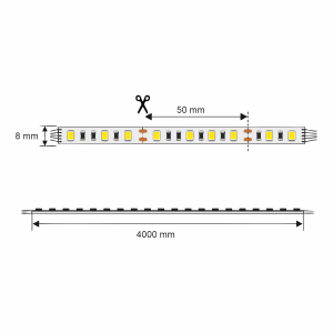 LED Streifen 24V | SMD2835 | 10W/m CRI80 | 8mm / 4m Rolle...